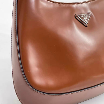 Prada Cleo Caramel Brown Leather Shoulder Bag
