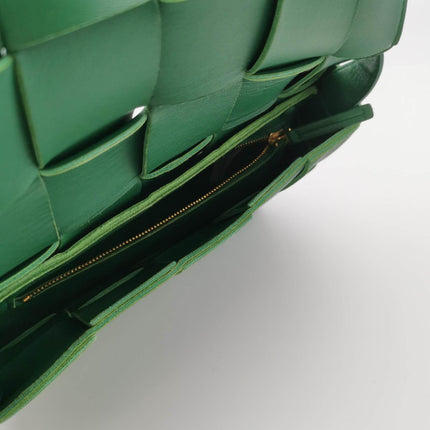 Sold Bottega Veneta Cassette Green Leather Crossbody Bag