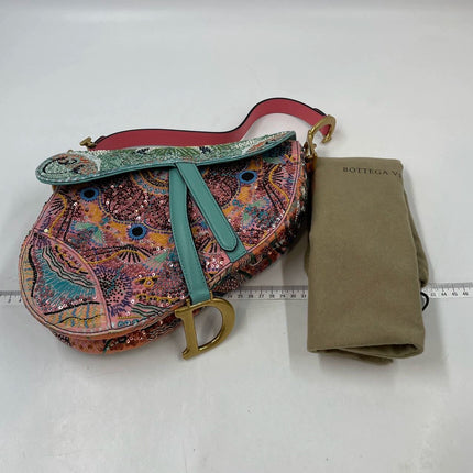 Sold Dior In Lights Saddle Medium Multicolor Beads and Calfskin Leather Shoulder Bag