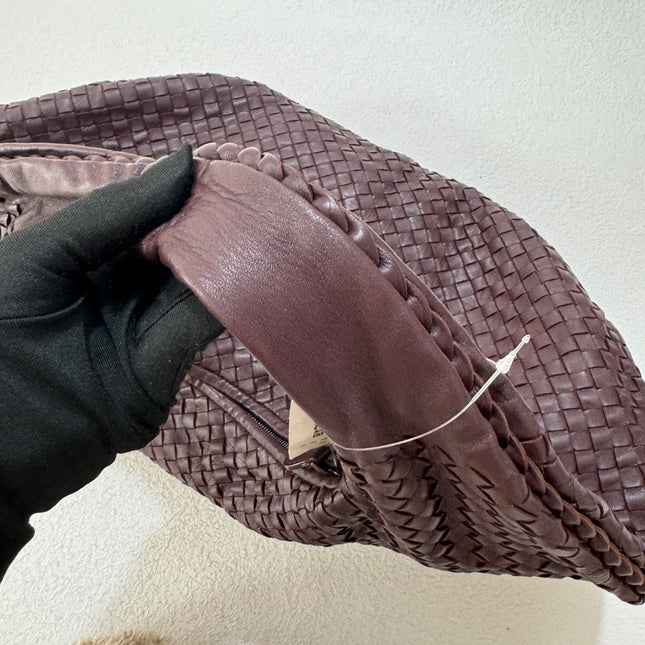 Sold Bottega Veneta Belly Hobo Intrecciato Burgundy Wine Large 50cm