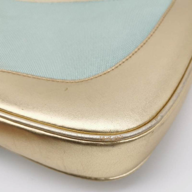 Sold Gucci Jackie Vintage Mini Blue Nylon with Gold Leather Shoulder Bag Medium