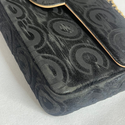 Chanel East West Rare Black Pony-hair Calfskin Leather CC Logo