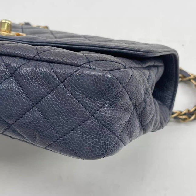 Chanel Paris Limited Small Navy Caviar Leather Gold Hardware 2015-16