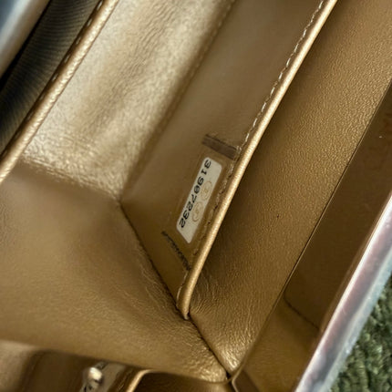 Chanel 22p Mini White Quilted Lambskin Box Clutch Crossbody Bag