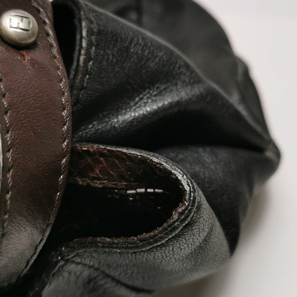 Fendi Peekaboo Large Black Calfskin Leather Glitter Beaded Zucca Interior