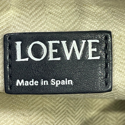 Loewe Puzzle Small Black Smooth Leather White Logo With Metal Feet