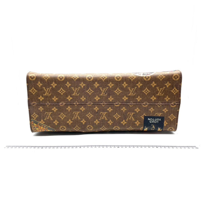 Louis Vuitton OnTheGo Large Hotel Labels Brown Monogram Crossbody Tote