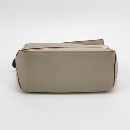 Loewe Puzzle Mini Tricolor Grey Calfskin Leather Crossbody Bag