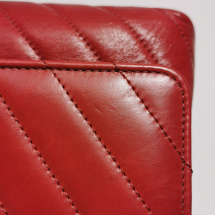 Chanel Coco Handle Small Red Lambskin Leather Chevron Stitching Gold Hardware, 2017-18