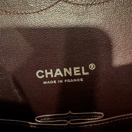 Chanel Classique Grand Modèle Noir Cuir Caviar Double Rabat Métal Argenté