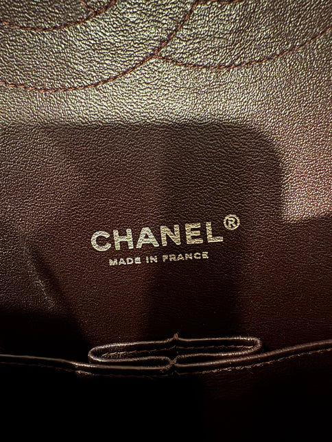 Chanel Classic Flap Jumbo Purple Caviar Leather Double Flap Silver Hardware
