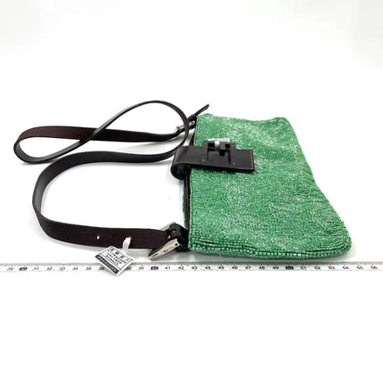 Sac bandoulière Fendi Lemon Yellow perlé à ouverture supérieure