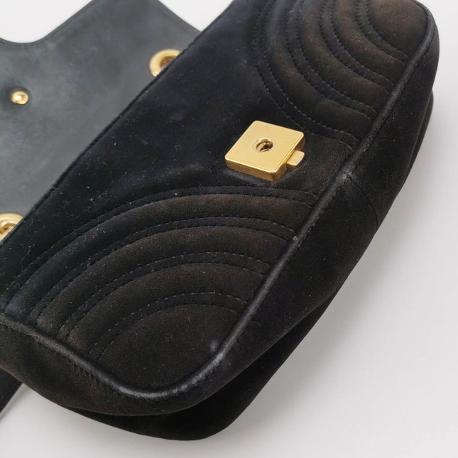 Sold Gucci Marmont Mini Black Velvet Camera Bag