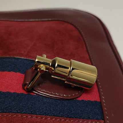 Gucci Jackie 1961 Small Burgundy Suede and Leather Bag