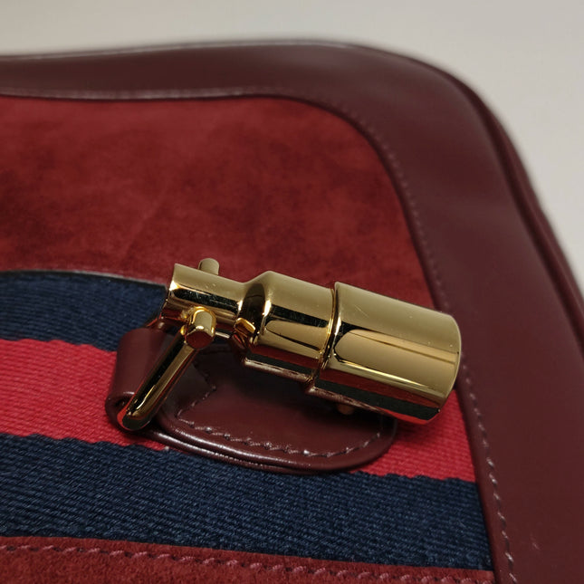 Gucci Jackie 1961 Small Burgundy Suede and Leather Bag