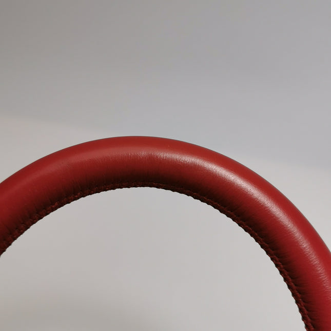 Chanel Coco Handle Small Red Lambskin Leather Chevron Stitching Gold Hardware, 2017-18