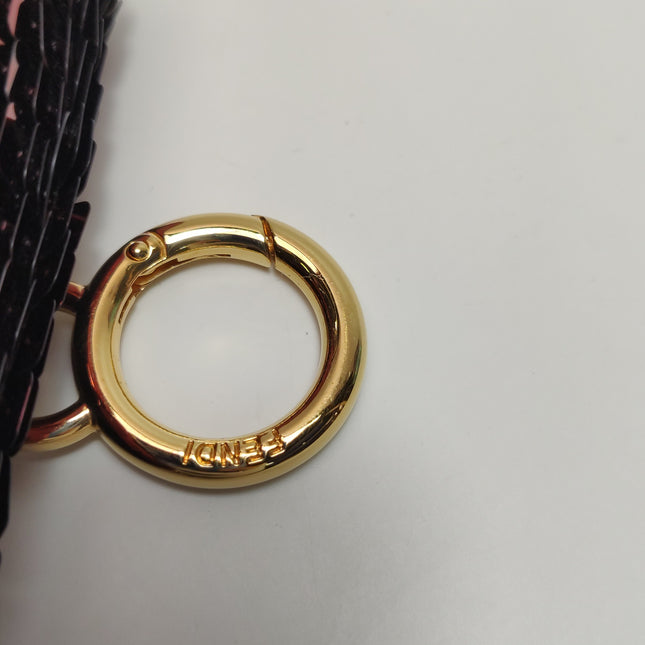 Fendi Nano Baguette Charm Red Sequins Satin Interior Chain Strap