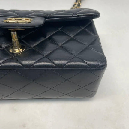 Chanel Classic Flap Mini 2016 Black Lambskin Leather Gold Hardware
