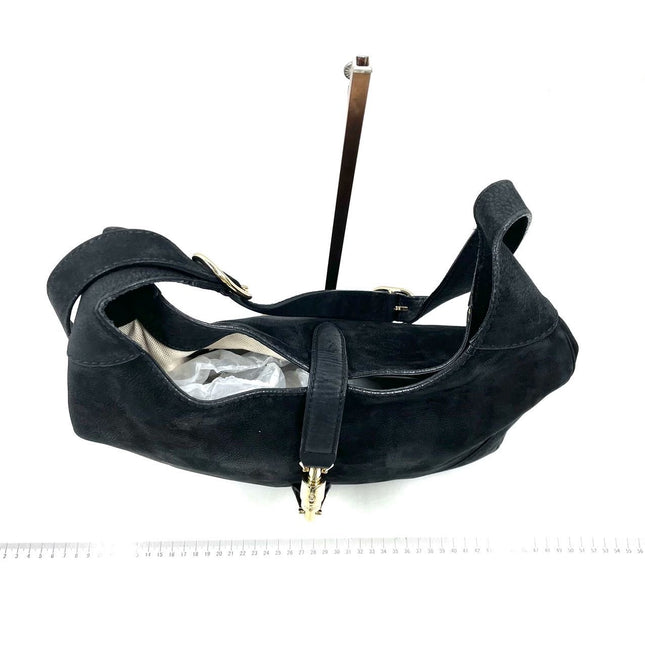 Gucci Jackie 1961 Medium Black Suede Leather Bag