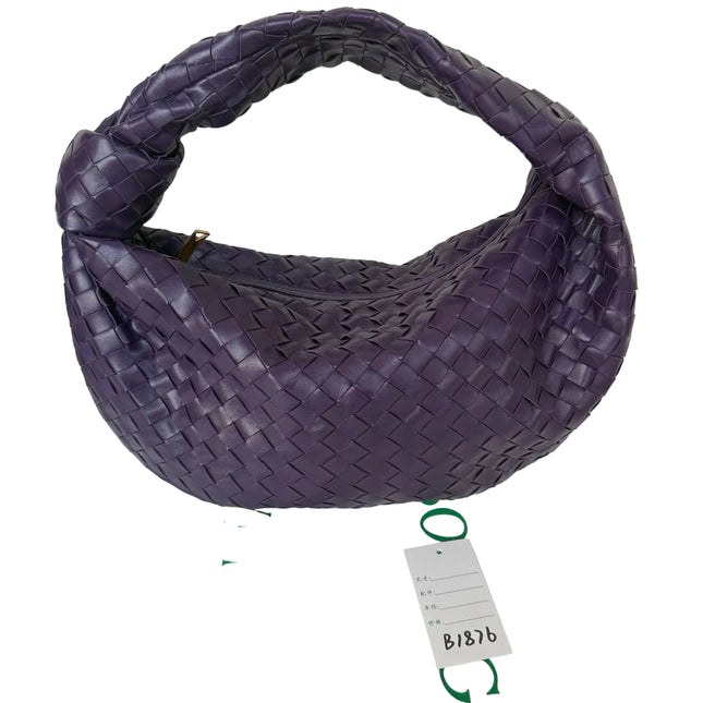 Bottega Veneta Jodie Small Purple Intrecciato Leather Gold Hardware-Luxbags