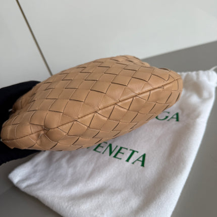 Bottega Veneta Jodie Mini Almond Beige Lambskin Leather Clutch Bag