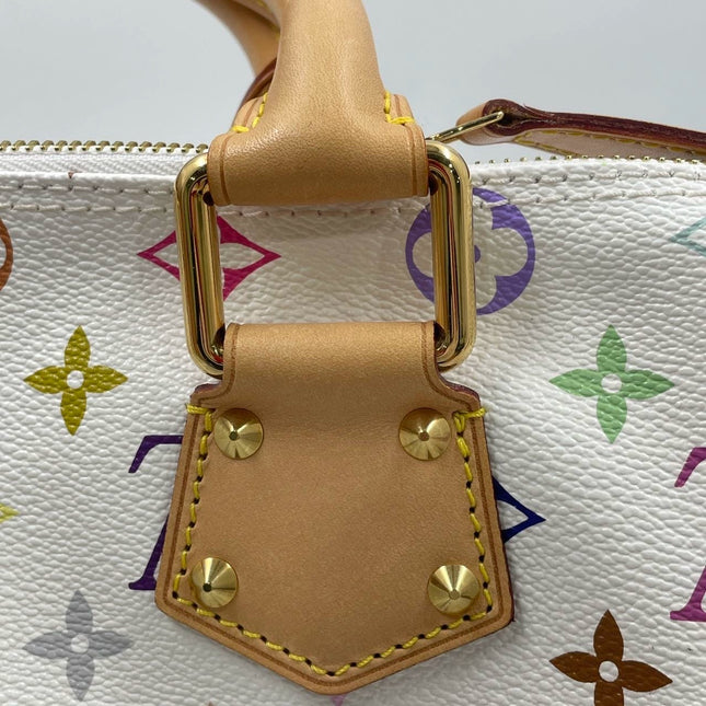 Louis Vuitton x Takashi Murakami Speedy 30 Lock White Multicolor