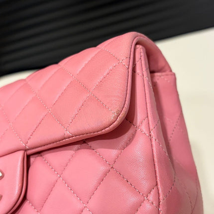 Chanel Classic Flap Mini 2013 Pink Lambskin Leather Silver Hardware