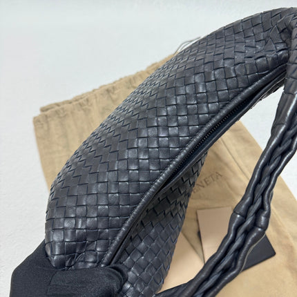 Sold Bottega Veneta Intrecciato Hobo Bag Medium Black Lambskin leather 40cm