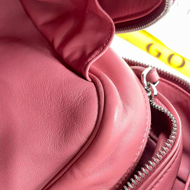 Prada Inside Bag Red Crocodile Leather Pink Lambskin Leather Interior Medium