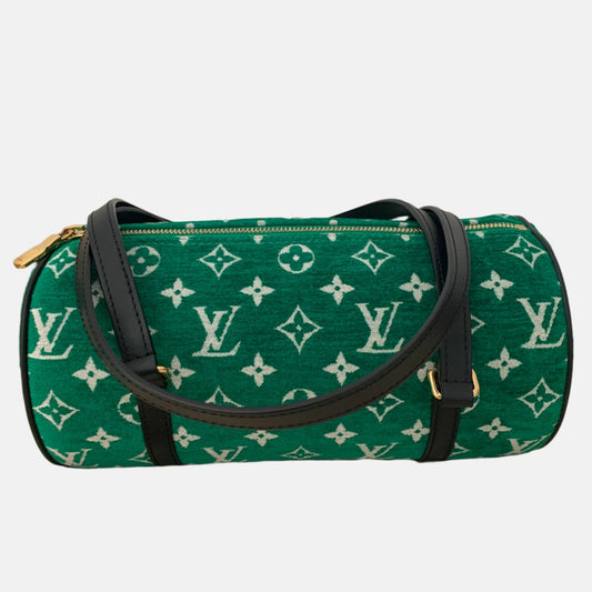 Louis Vuitton Papillon Trunk 26 Green Monogram Velvet and Leather-Luxbags