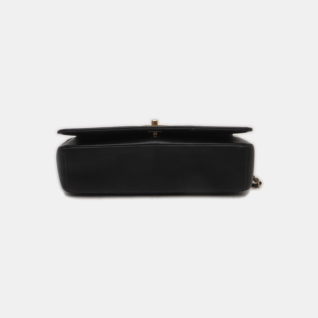 Chanel Single Flap Medium Chevron Black Quilted Lambskin Leather, 2017-2018