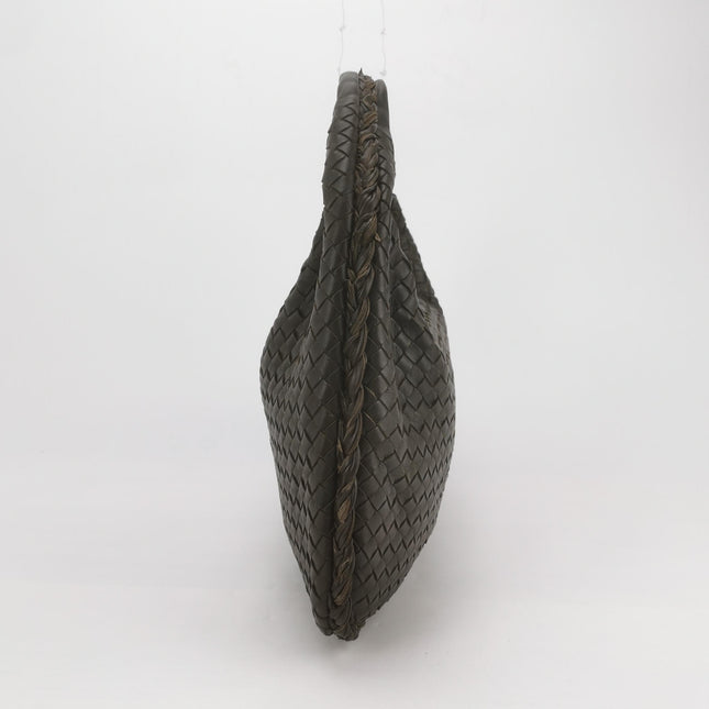 Bottega Veneta Veneta Hobo Medium Dark Chocolate Brown 40cm Intrecciato Lambskin leather