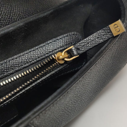 Dior Saddle 2022 Medium Grained Calfskin Leather Bag Black
