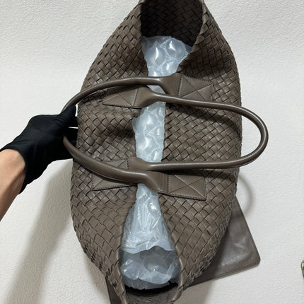 Sold Bottega Veneta Cabat Large Intreccio Leather Tote Bag Grey 40-43cm