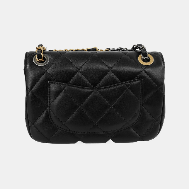 Chanel Coco Clips Super/Extra Mini Flap Bag Black Lambskin Gold Hardware