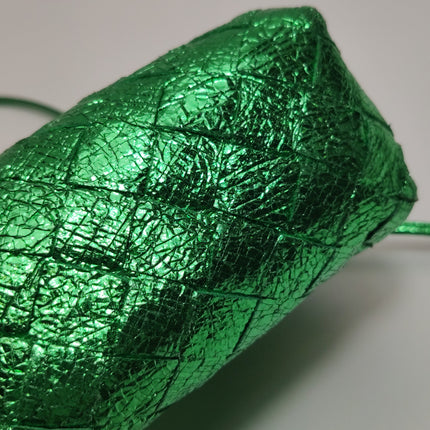 Bottega Veneta Pouch Mini Metallic Green Intrecciato Leather