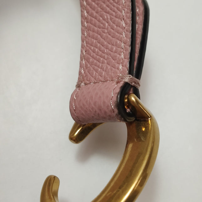 Dior Saddle Mini Cherry Blossom Pink Grained Leather GHW with Strap