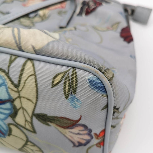 Sold Gucci Flora Knight Tote Blue Nylon and Leather Small