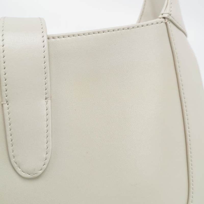 Gucci Jackie 1961 White Leather Bag with Adjustable Strap Size Small