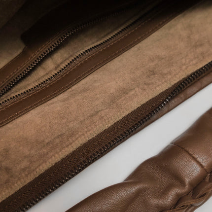 Bottega Veneta Veneta Hobo Maxi Dark Brown Lambskin Leather 53cm