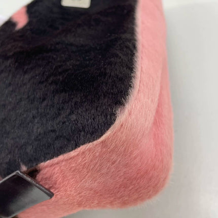 Fendi Baguette Pony-style Calfskin Leather Shoulder Bag in Pink Cow Print