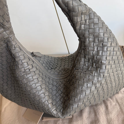 Bottega Veneta Hobo Bag Lambskin leather Dark Grey 47cm