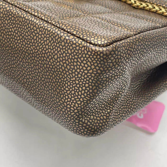 Chanel Paris Byzance Limited Edition Gold Caviar Leather Black Jewel Lock