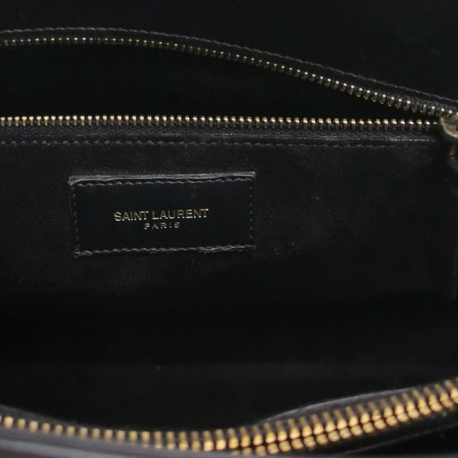 Saint Laurent Sac De Jour Small Black and White Striped Leather Handbag
