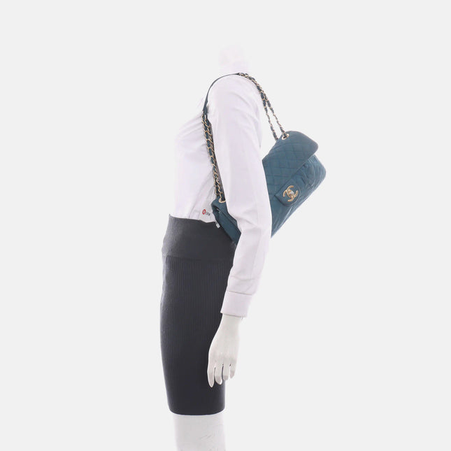 Sold Chanel Classic Flap Seasonal 2012-2013 Calfskin Leather Navy Shoulder Bag