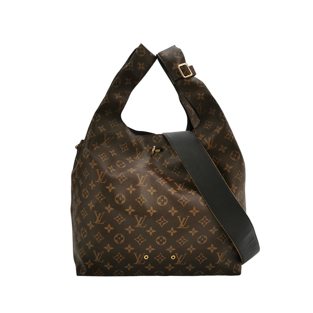 Louis Vuitton Atlantis Large Brown Monogram Canvas Bucket Bag with Strap-Luxbags