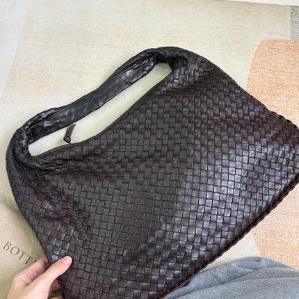 Bottega Veneta Veneta Hobo Dark Chocolate Brown Intreciatto Leather Bag Large 47cm
