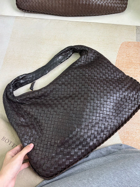 Bottega Veneta Veneta Hobo Dark Chocolate Brown Intreciatto Leather Bag Large 47cm
