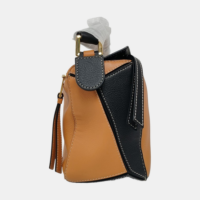 Loewe Puzzle Small Tricolor Caramel Sand Black Crossbody Bag