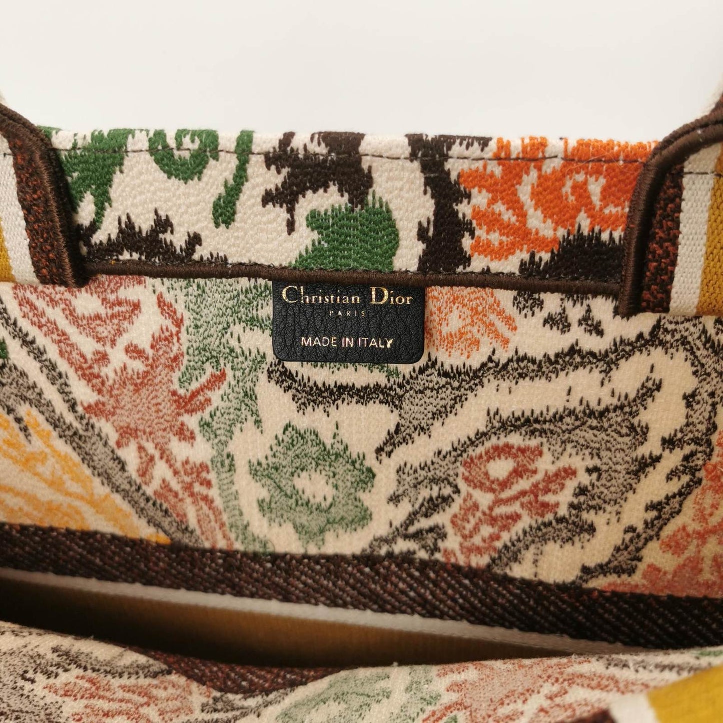 Christian Dior Book Tote Large Multicolour Floral Motif Embroidered Handbag
